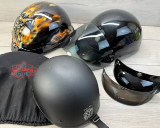 MOTORCYCLE HELMETS FOR COLLECTORS OR PARTS HARLEY DAVIDSON
