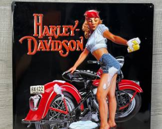 HARLEY DAVIDSON WASH BABE METAL WALL ART