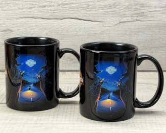 HARLEY DAVIDSON MOTORCYCLES COFFEE MUGS WOLF WOLVES