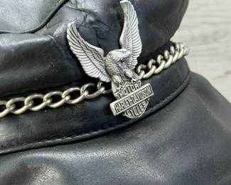 HARLEY DAVIDSON AMERICAN EAGLE PIN ON LEATHER CAP