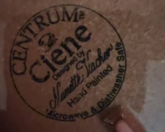 Centrum Ciene Hand Painted Ceramic Platter and Mug Set