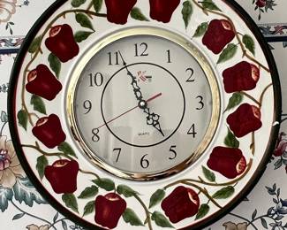 Franciscan Apple Pattern Ceramic Wall Clock