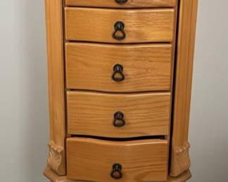 Powell Woodland Oak Jewelry Armoire