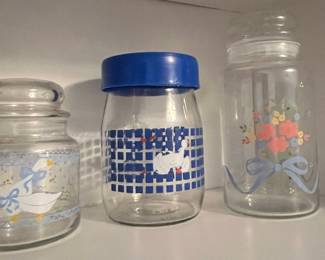 Carlton Glass "Country Geese" Canister Set