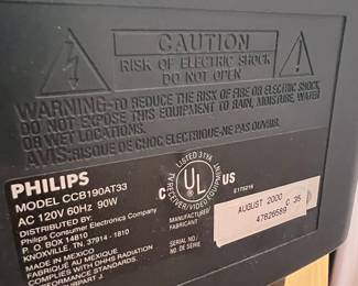 Philips CRT Television with VCR Combo