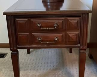Vintage Hekman Style Two-Drawer End Table - set of 2