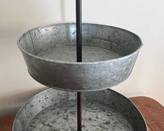 Galvanized Metal Tiered Tray
