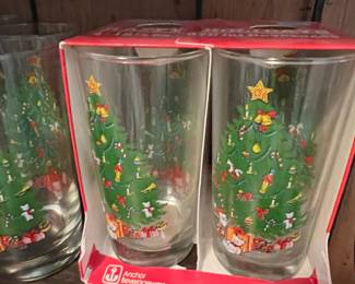 Anchor Hocking Christmas Tree Glasses