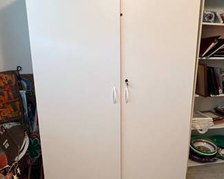 White Double Door Storage Cabinet - set of 2