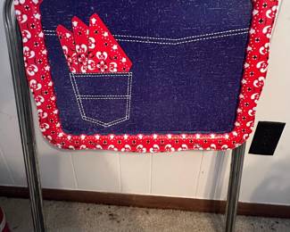 Vintage Bandana and Denim Tray Table