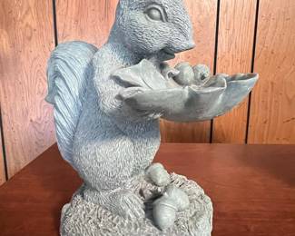 Squirrel Holding Acorns Statue
