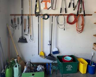 Assorted Garden Tools and Household Items