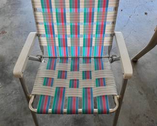 Vintage Aluminum Webbed Lawn Chair