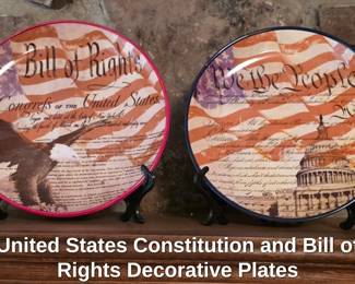 United States Constitution and Bill of Rights Decorative Plates