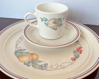 Corelle Abundance Fruit Pattern Mug and Plates