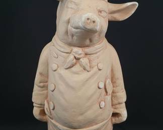 French Chef Pig Figurine
