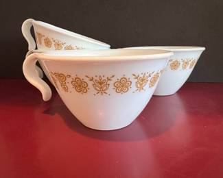 Corelle Butterfly Gold Hook Handle Cups (Set of 3)