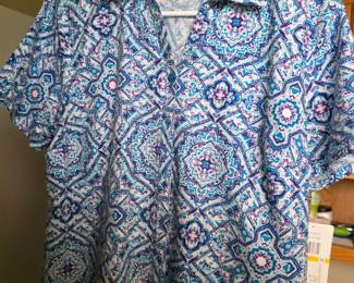 Erika Womens Geometric Print ButtonUp Shirt