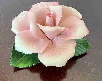 Capodimonte Porcelain Rose Candle Holder