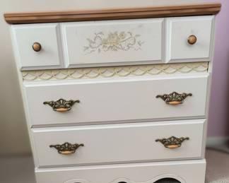 Vintage Floral Decal Dresser