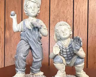 Vintage Boys Playing Baseball Figurines