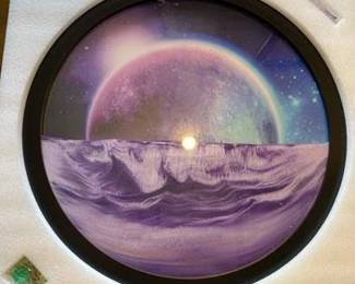 OLYWEI 23.6' Moving Sand Art Picture Round Glass 3D