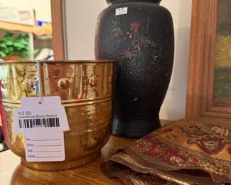 Hammered Brass Planter 