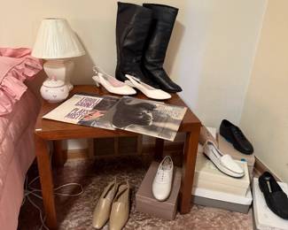 Wooden Side Table, Women's Shoes 