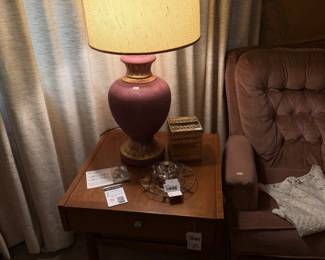Georges Briard MCM Dish, (B) MCM Style End Table 
