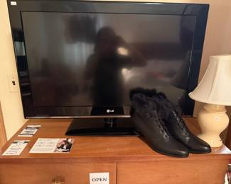 MCM Highboy Dresser, LG TV, Women's Shoes