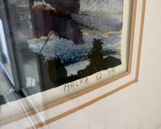 signature on watercolor by Malka