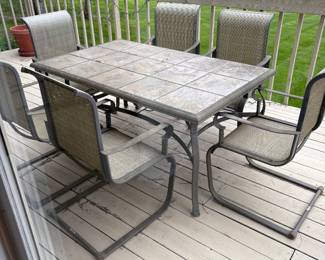 Patio table with 6 armchairs