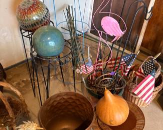 Plant stands and planters, gazing balls and more!