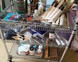 Artist cart with brushes and more!