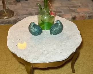 Marble Style Coffee Table With Decor