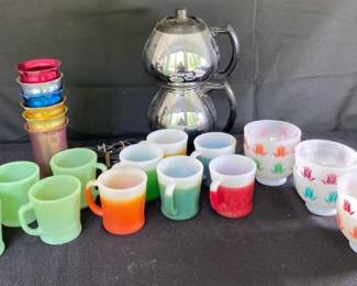 Vintage Kitchenware  Fire King  Jadite Milk Glass  Tulip Milk Glass  Glamalite  Zephyr Ware