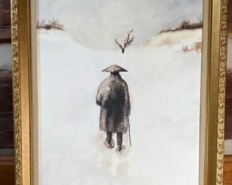 Snowy Landscape Signed Oil Painting By Jack Piper