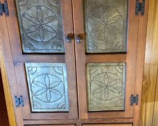 Wooden Piecabinet With Tinpunched Doors