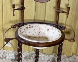 Vintage Victorian Style Washstand With Twisted Legs