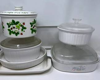 Portmeirion Summer Strawberry Covered Dish, Corning Ware With Lids And More