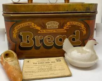 Vintage Bread Box, Hen On A Nest, And More