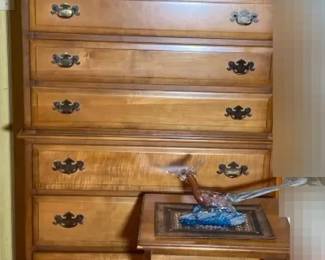 Dresser Night Stand Oval Mirror And Glass Roadrunner