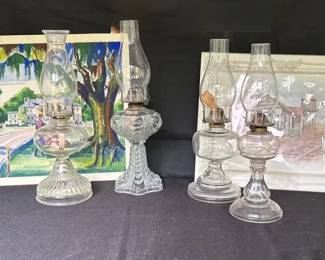 Bellevue Coolidge Drape Kerosine Oil Lamps And Paintings