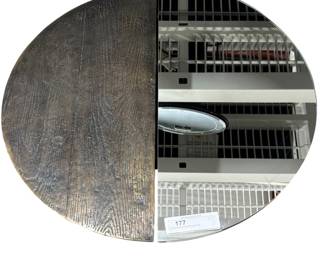 Metal half moon mirror 