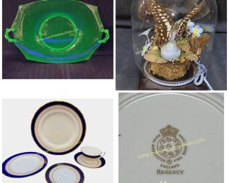Vaseline glass, Royal Worcester, Butterfly 