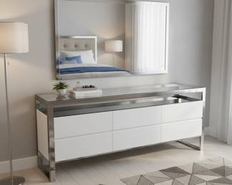 Glass & mirror top dresser 