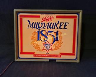 Vintage Milwaukee 1852 beer sign 