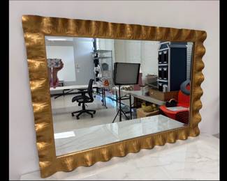 Lot 6506  Gold Ruffled Wall Mirror  Uttermost