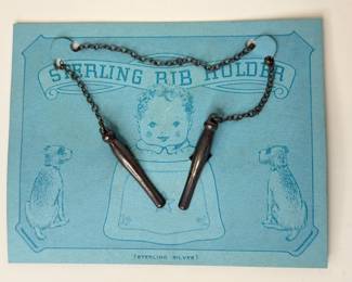 Lot 6630  Vintage Sterling Silver Baby Bib Holder