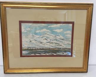 Lot 6267  Mountain Landscape  Ken Davidson Watercolor Art